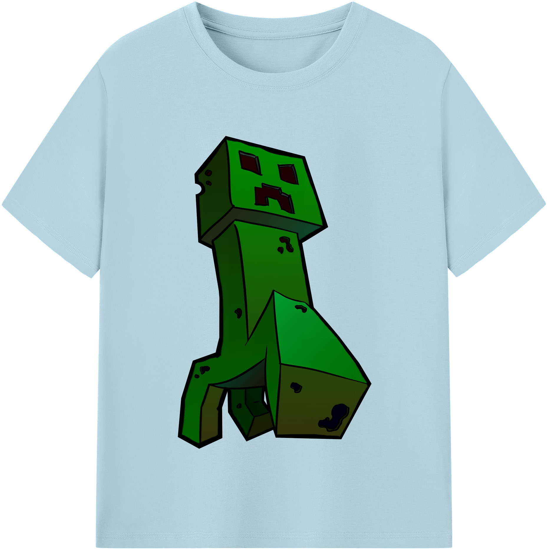 （画像用） マインクラフト ブロックの世界 Minecraft MC Block world 綿100％半袖Tシャツ（フロントプリント）